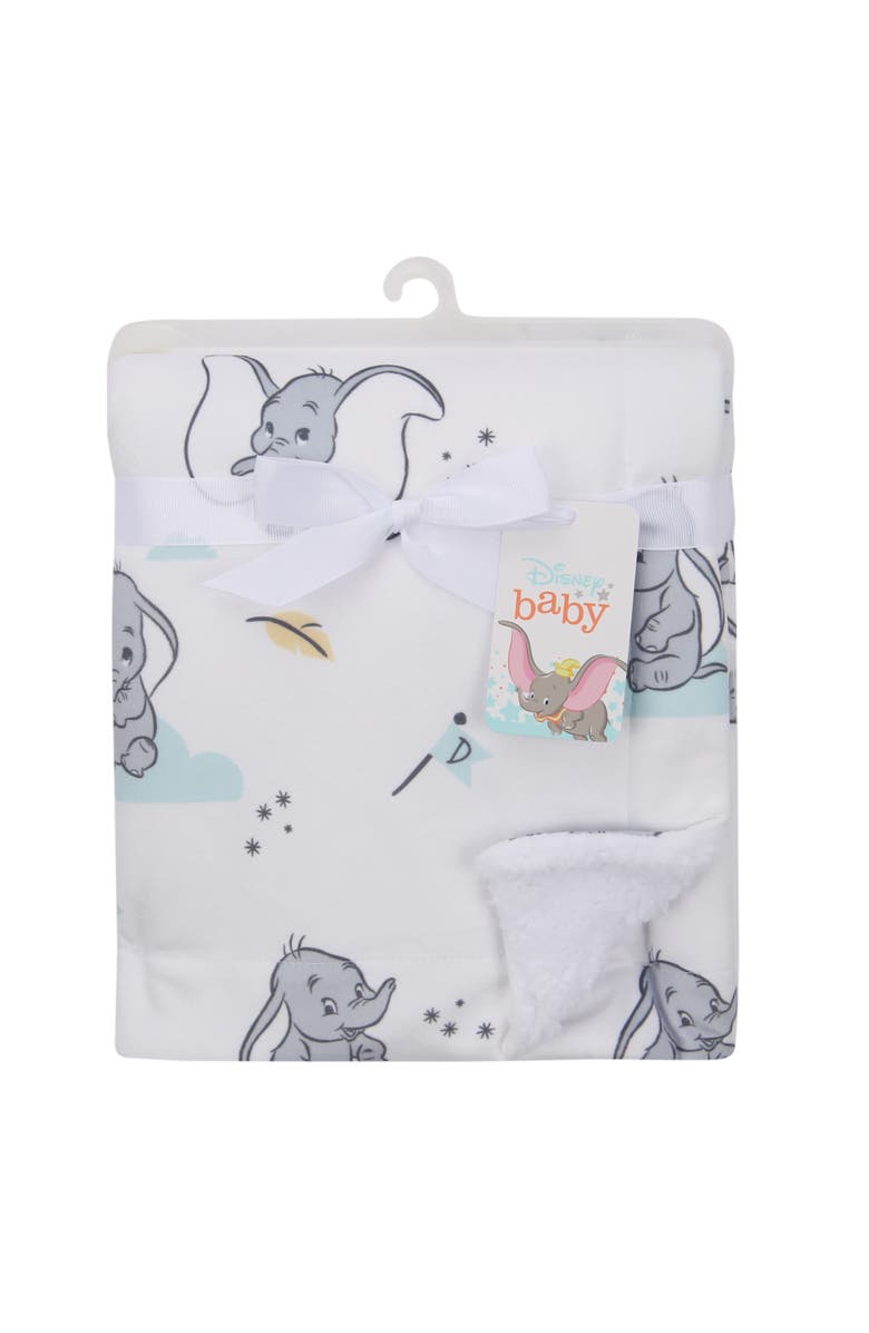 Lambs & Ivy Disney Baby Dumbo Elephant Minky/Fleece Faux Shearling Baby Blanket, Alternate, color, 