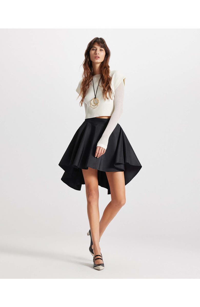 THEO The Label Theia Taffeta Hi-Low Skirt, Alternate, color, Black