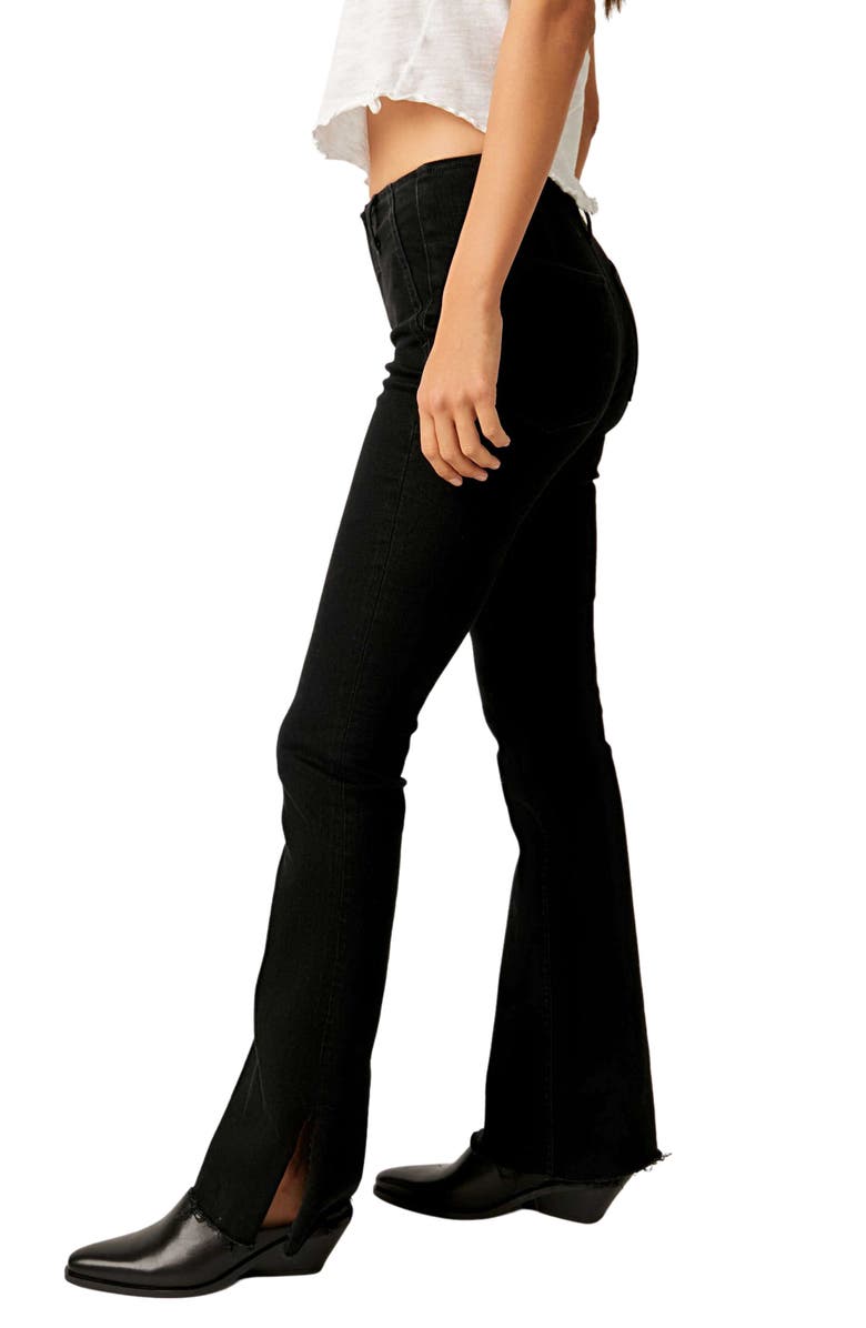 Free People Level Up Side Slit Bootcut Jeans, Alternate, color,