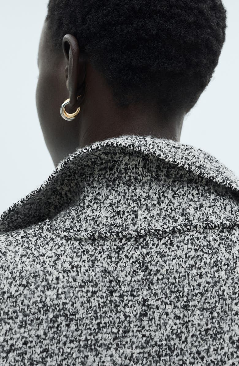 MANGO Marled Knit Longline Coat, Alternate, color, Black