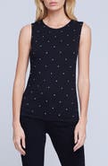 L'AGENCE Shelly Rhinestone Embellished Tank Top