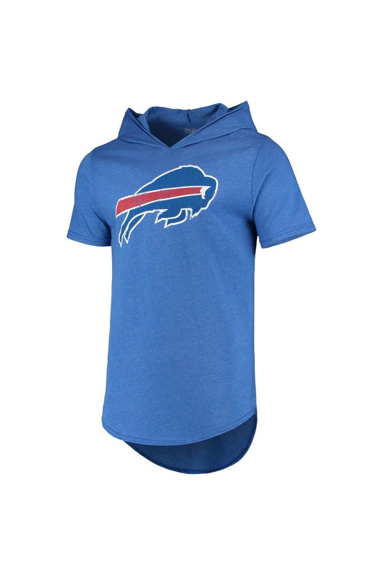 Men's Majestic Threads Royal Buffalo Bills Primary Logo Tri-Blend Hoodie T-Shirt, Alternate, color, Royal