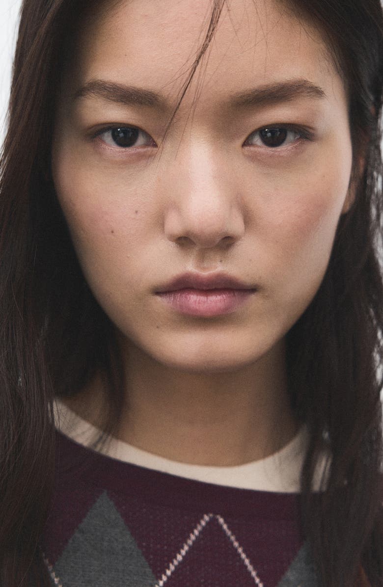 MANGO Argyle Crewneck Sweater, Alternate, color, Medium Heather Grey