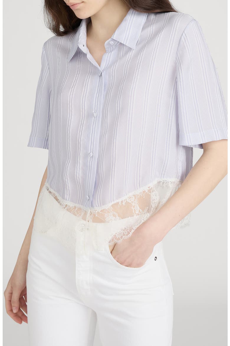 The Stripe Silk Shirt, Alternate, color, CHAMBRAY MULTI