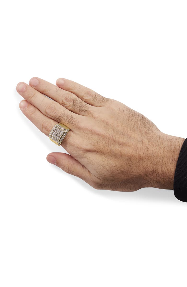 Haus of Brilliance Men's 10K Yellow Gold 2 1/8 Ctw Diamond  Composite Cluster Cocktail Ring Band, Alternate, color, Yellow Gold