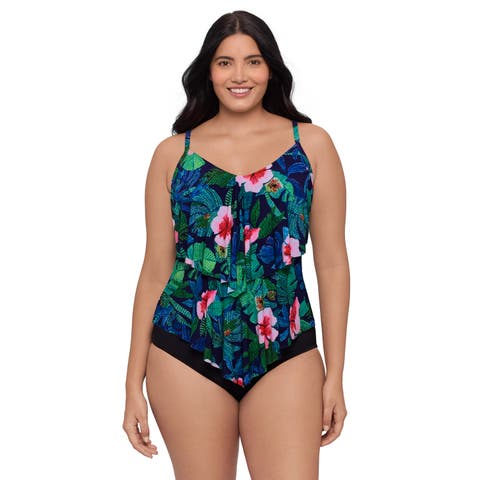 Ronnie 2 Tier Ruffle Tankini Swimsuit Top