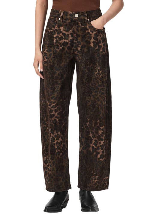 Sadie Leopard Print Barrel Leg Jeans