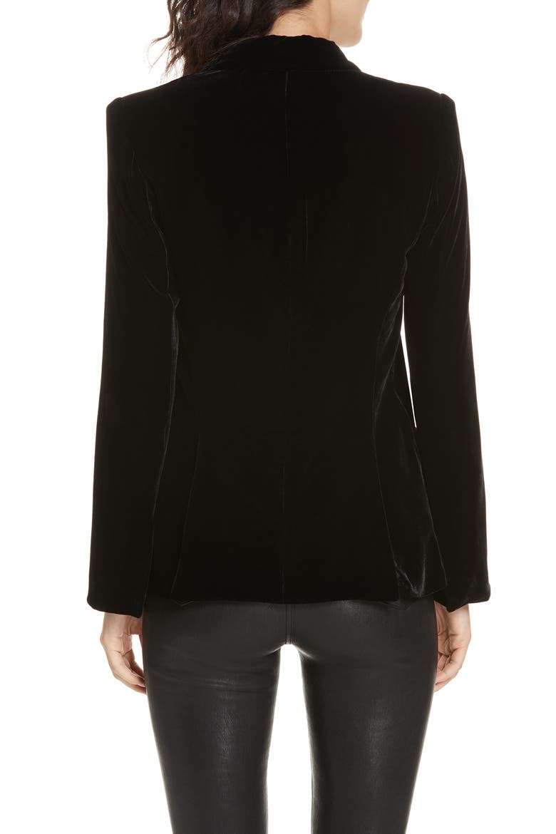 Velvet Blazer, Alternate, color, BLACK