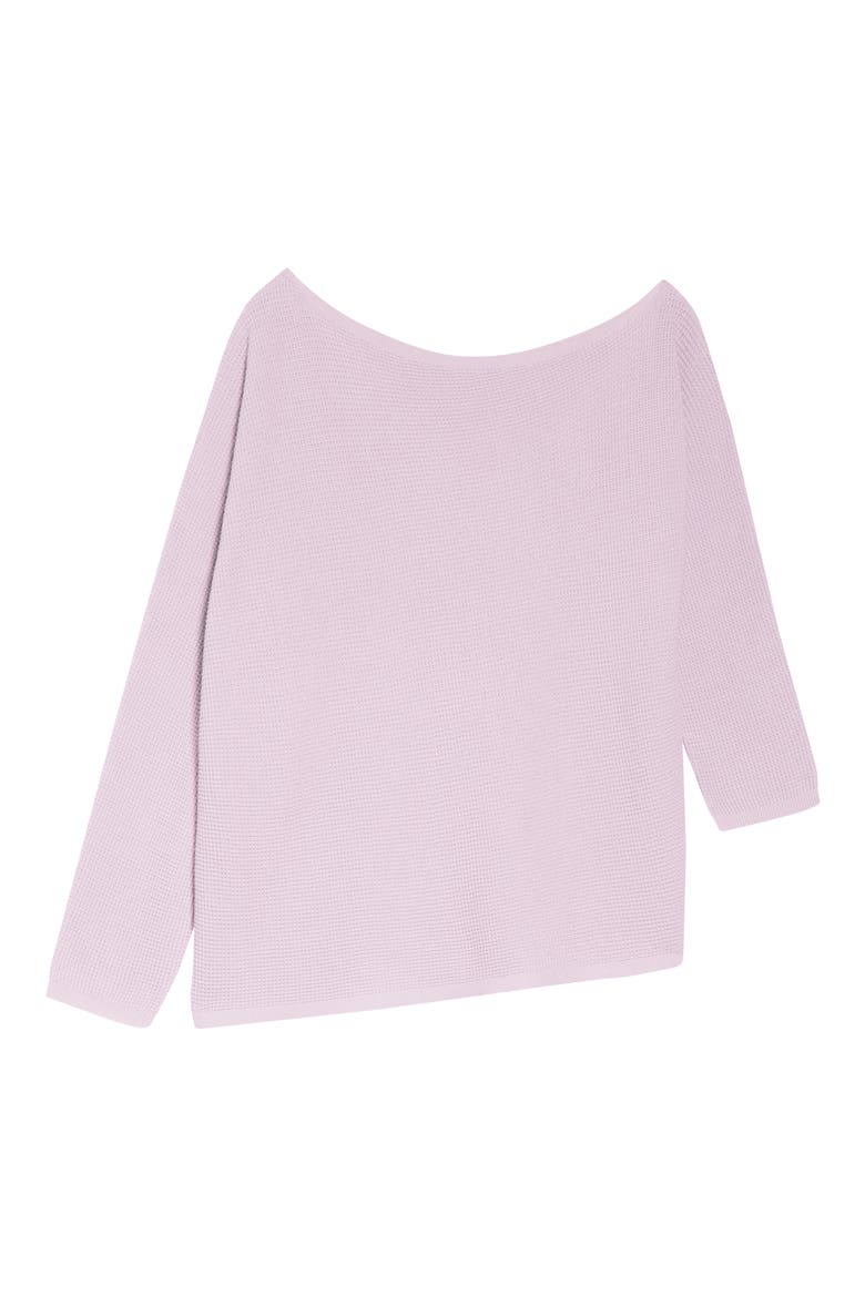 One-Shoulder Thermal Knit Sweater, Alternate, color, PURPLE EVENING