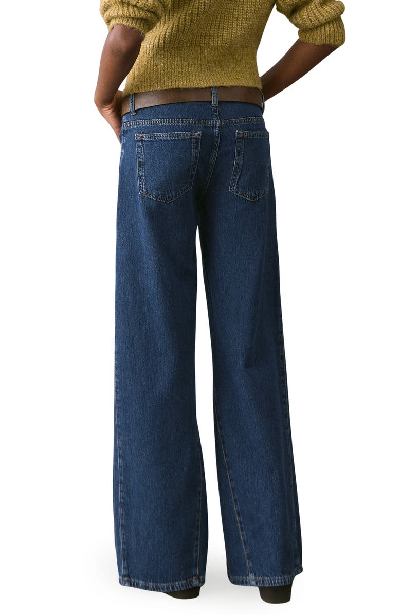 MANGO TEEN Twisted Seam Mid Rise Straight Leg Jeans, Alternate, color, Dark Blue