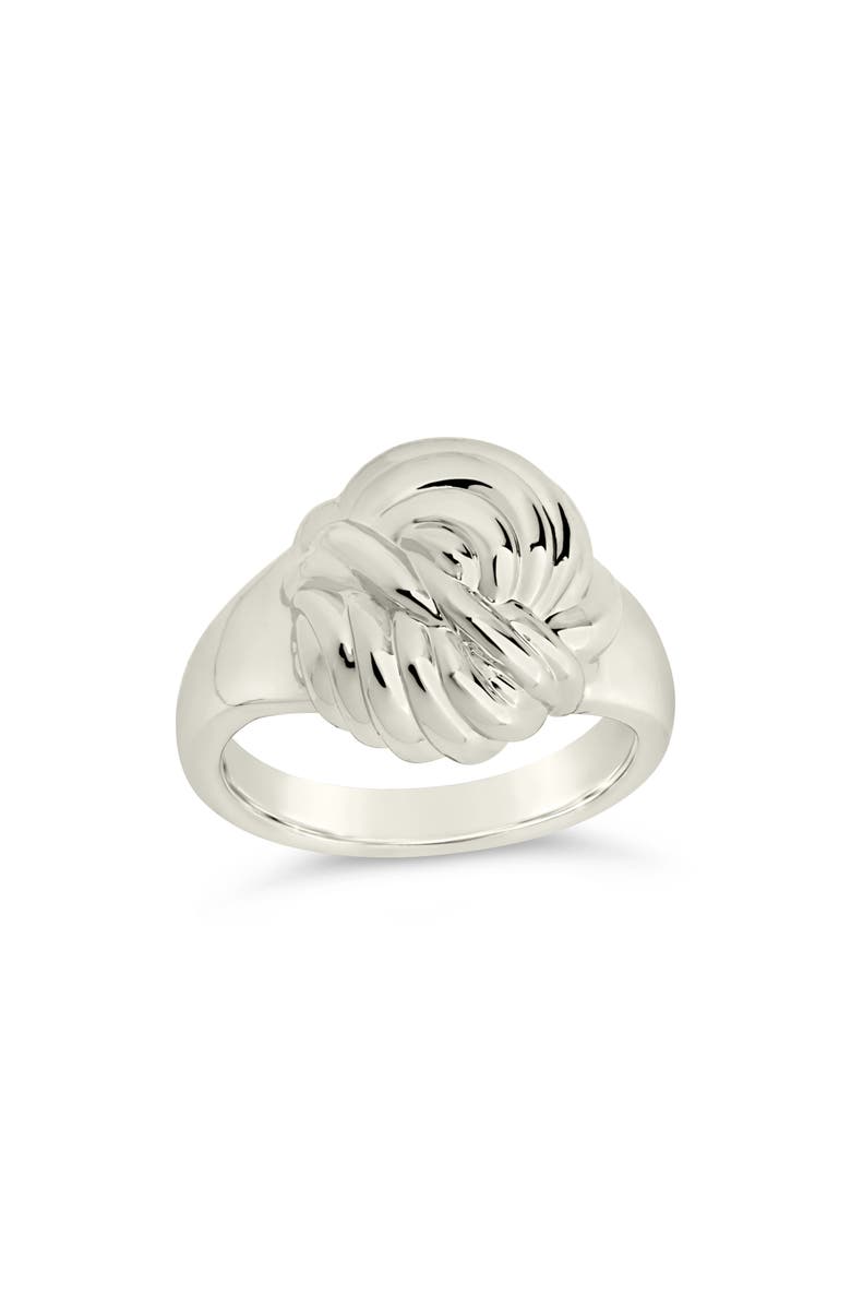 Sterling Forever Brioche Twist Ring, Alternate, color, Silver
