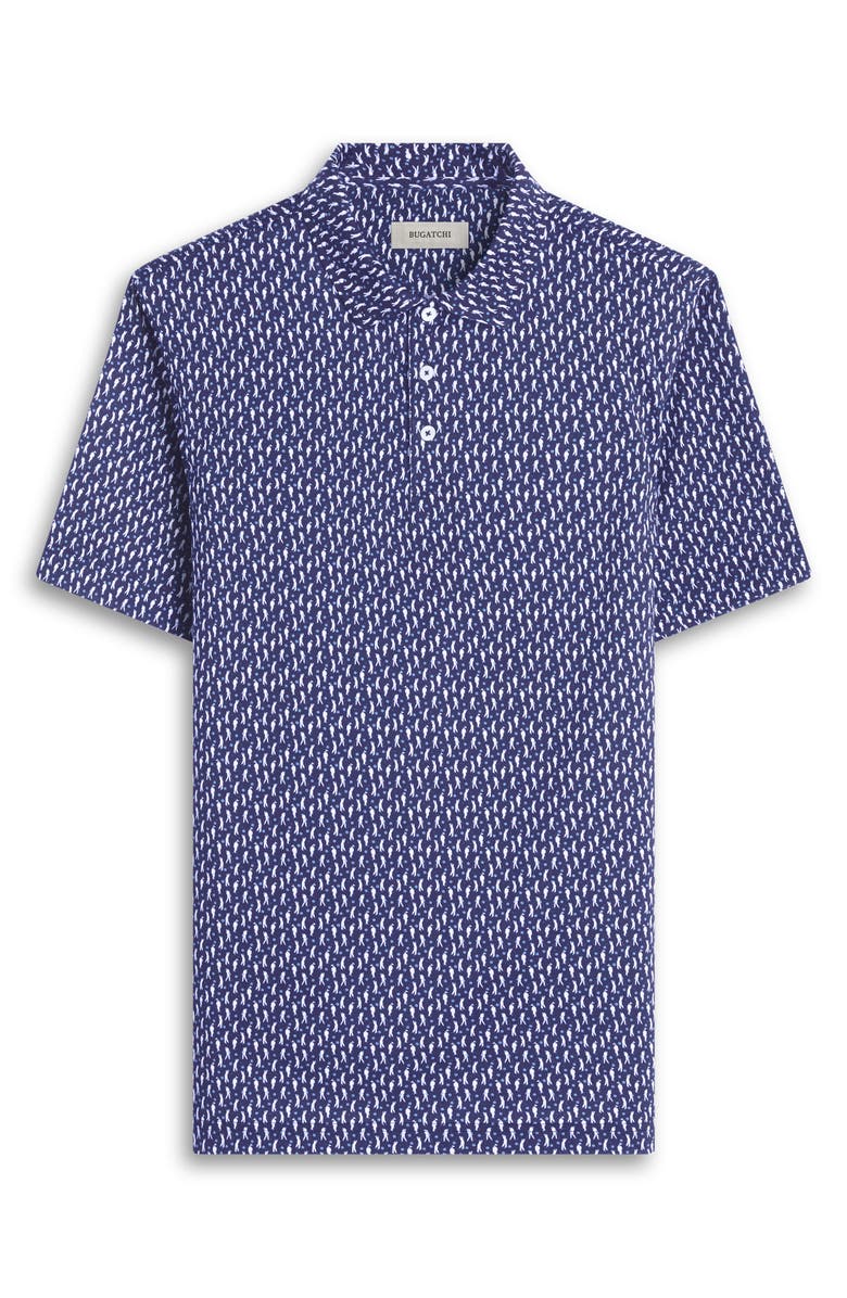 Bugatchi Victor OoohCotton<sup>®</sup> Golfer Print Polo, Alternate, color, Navy