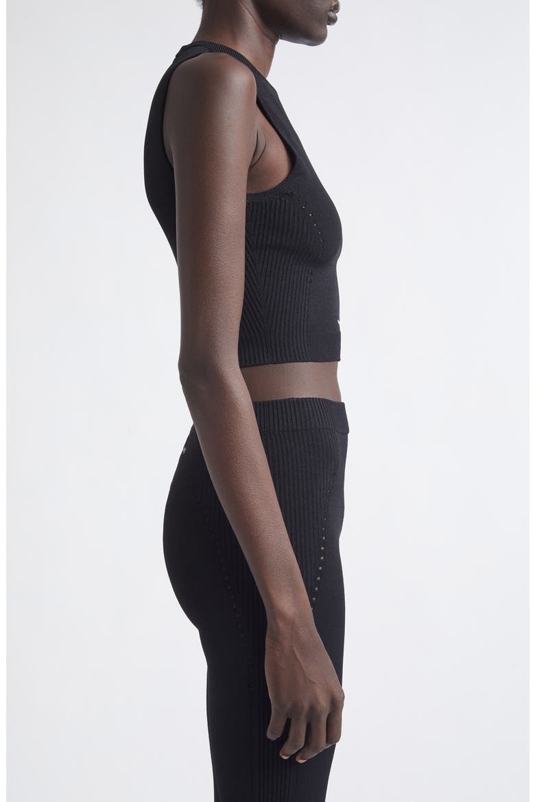 Sporty Athletic Crop Sleeveless Sweater, Alternate, color, 1000 BLACK