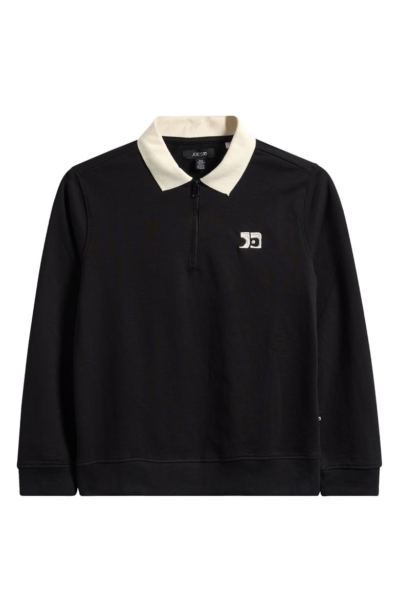 Joe's Jeans Kids' French Terry 1/4 Zip Polo, Main, color, Black