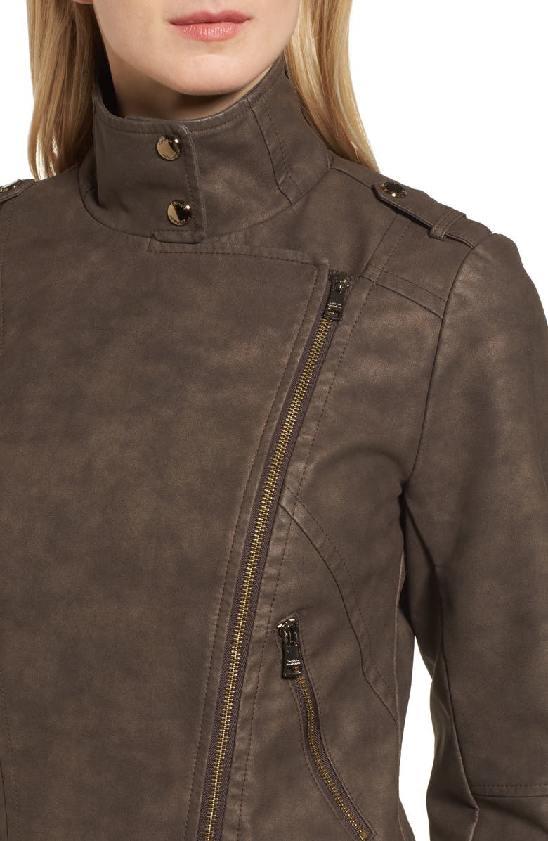 Catherine Catherine Malandrino Faux Leather Moto Jacket, Alternate, color, 