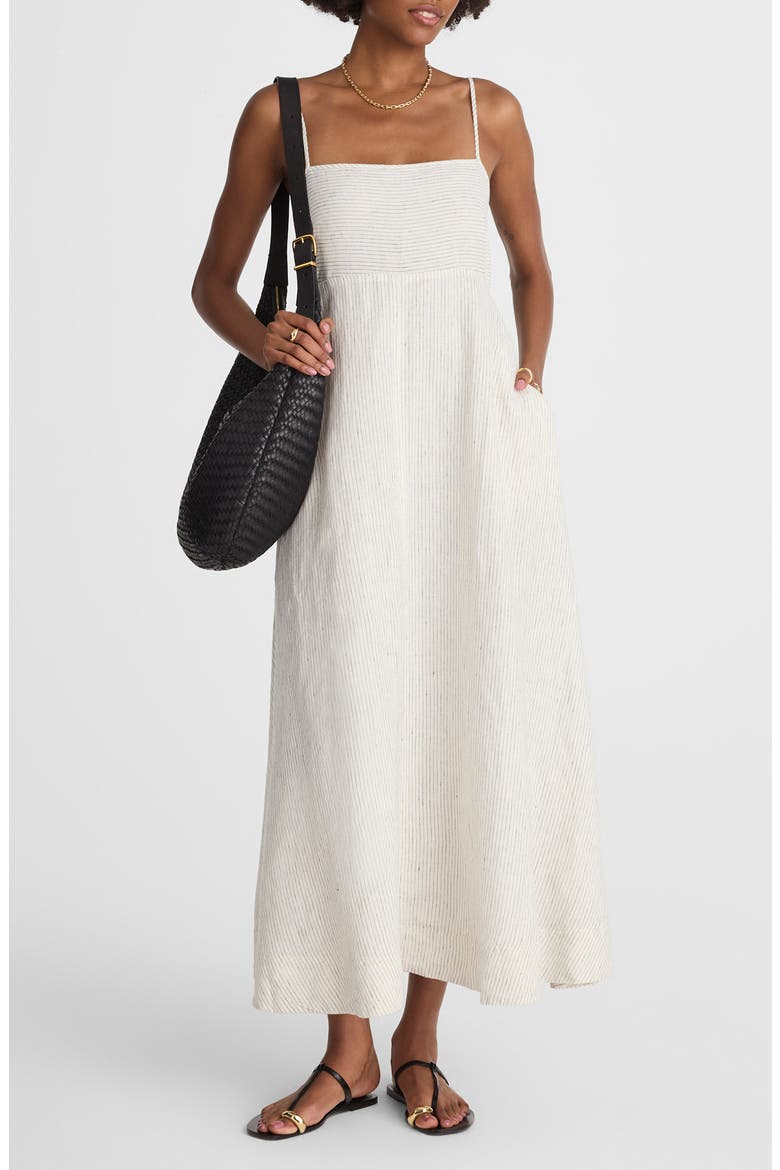 Stripe Empire Waist Midi Sundress, Main, color, LIGHTHOUSE