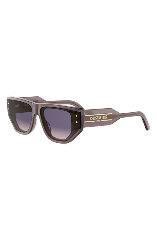 Dior Signature S15i 63mm Oversize Cat Eye Sunglasses In Gray