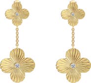GABI RIELLE Crystal Clover Drop Earrings