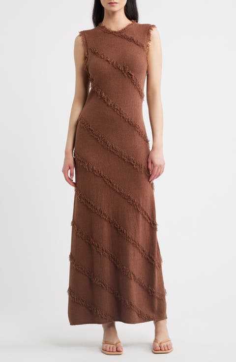 Claudia Fringed Sleeveless Maxi Dress