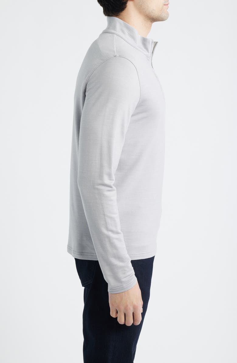 Peter Millar Crown Crafted Excursionist Flex Merino Wool Blend Quarter Zip, Alternate, color, Grey Heather