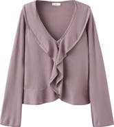 MANGO TEEN Ruffle Cardigan