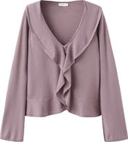 MANGO TEEN Ruffle Cardigan