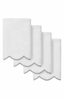Adornia Scallop Set of 4 Fingertip Towels