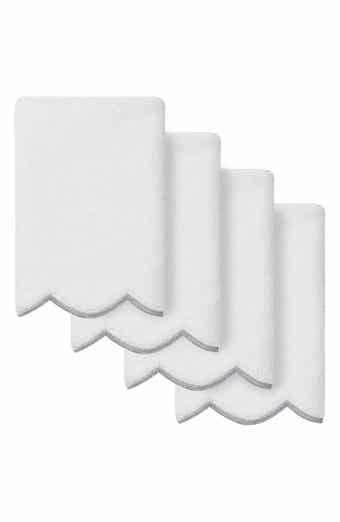 Adornia Scallop Set of 4 Fingertip Towels