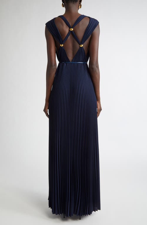 St John St. John Collection Emery Pleated Lightweight Crepe Gown