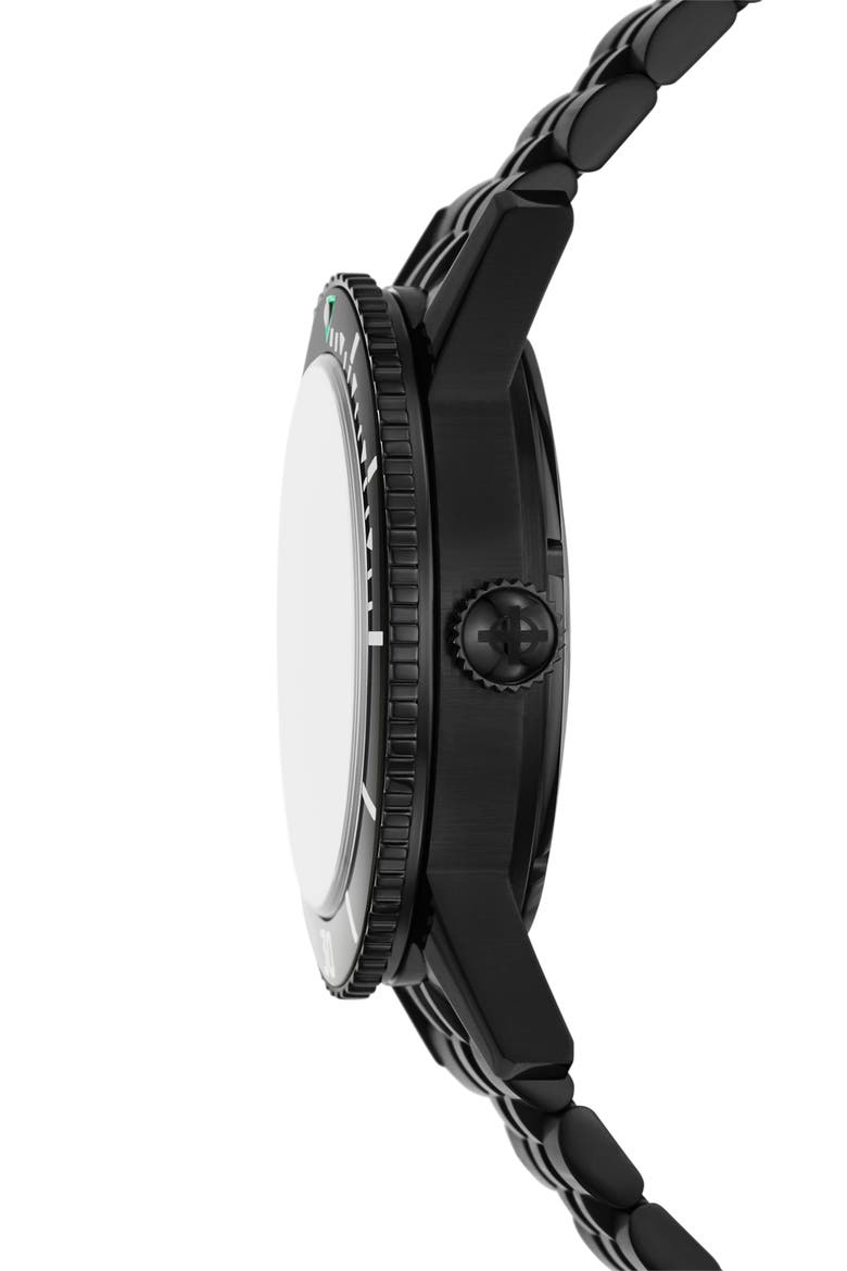 Compression Diver Automatic Black Stainless Steel Watch, 40mm, Alternate, color, BLACK