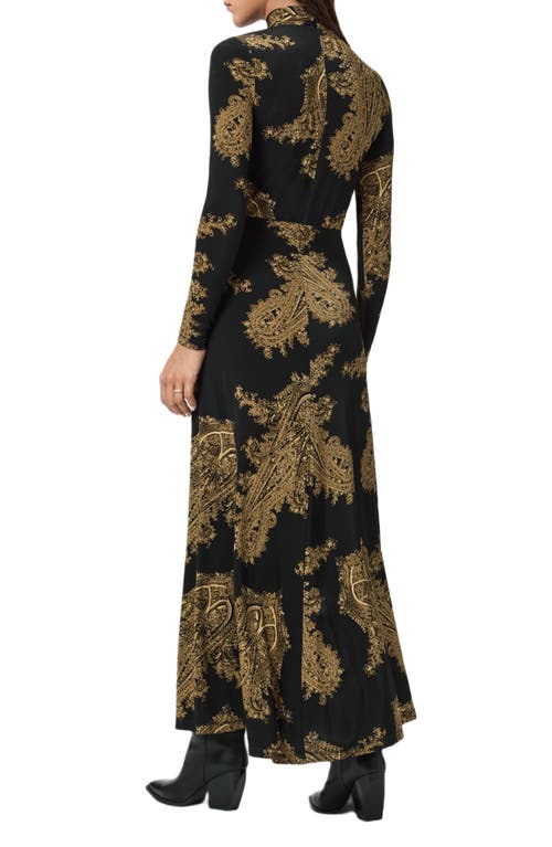 Allsaints Mina Twist Front Long Sleeve Maxi Dress In Multi