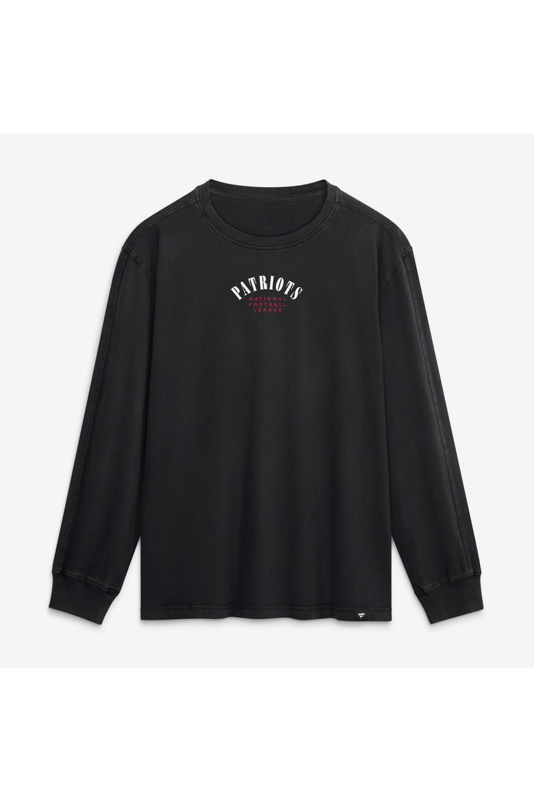 Men's Fanatics Black New England Patriots Relaxed Fullback Drive Long Sleeve Fashion Top, Alternate, color, Black