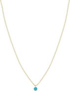 Zoë Chicco 14K Gold Bezel Birthstone Necklace