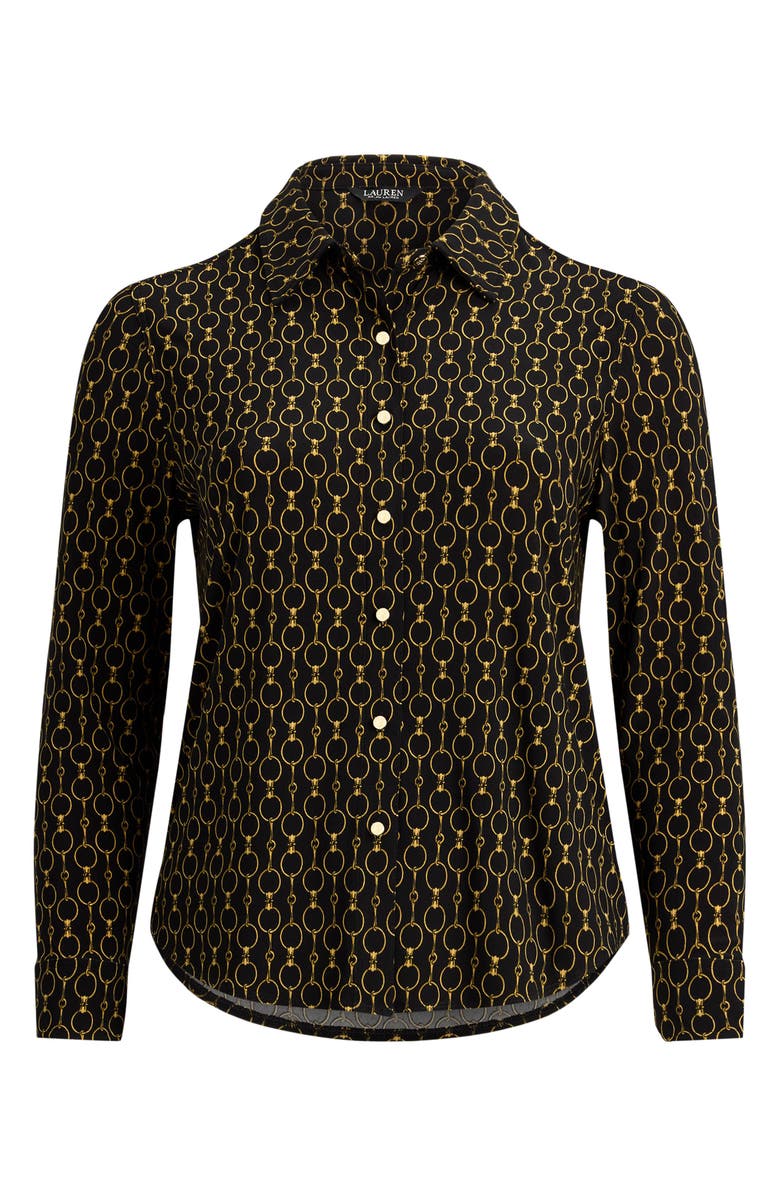 Lauren Ralph Lauren Chains Slim Fit Button-Up Shirt, Alternate, color, Black Multi