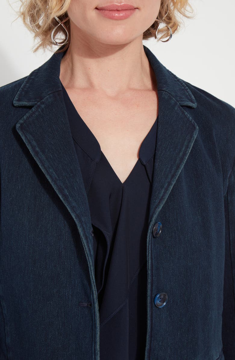 Lysse 'Lyssentials Della Denim Crop Blazer, Alternate, color, Indigo