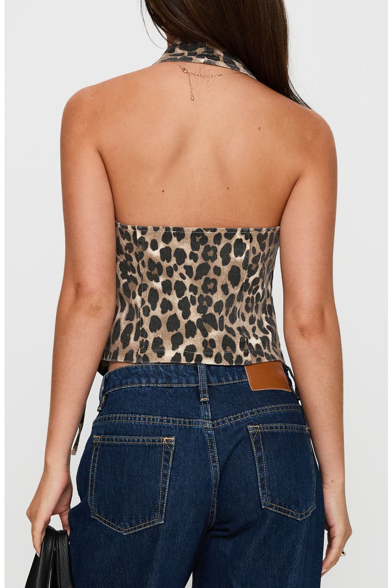 Feel This Way Leopard Denim Halter Top, Alternate, color, LEOPARD