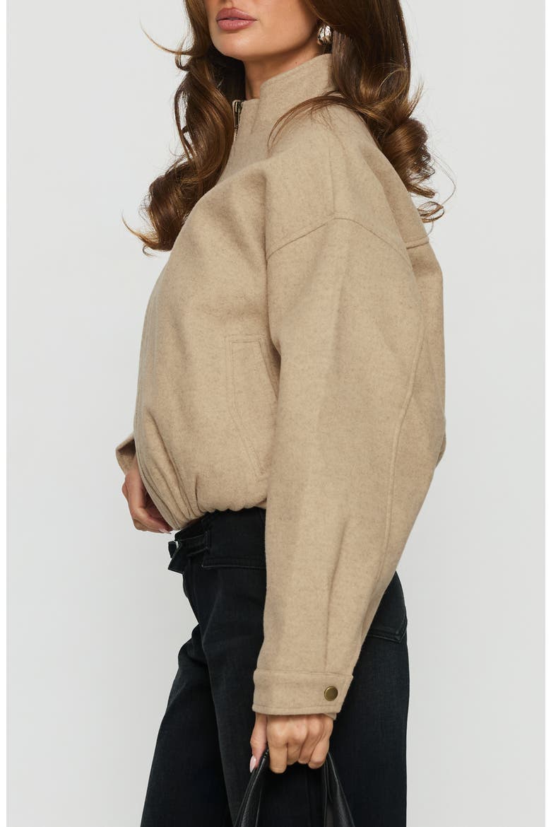 Chayden Cropped Bomber Jacket, Alternate, color, BEIGE