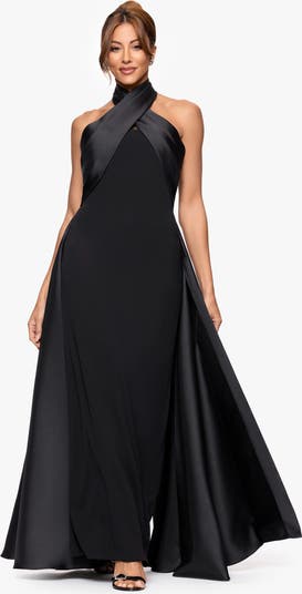 Twist Halter Neck Mikado Scuba Crepe Gown