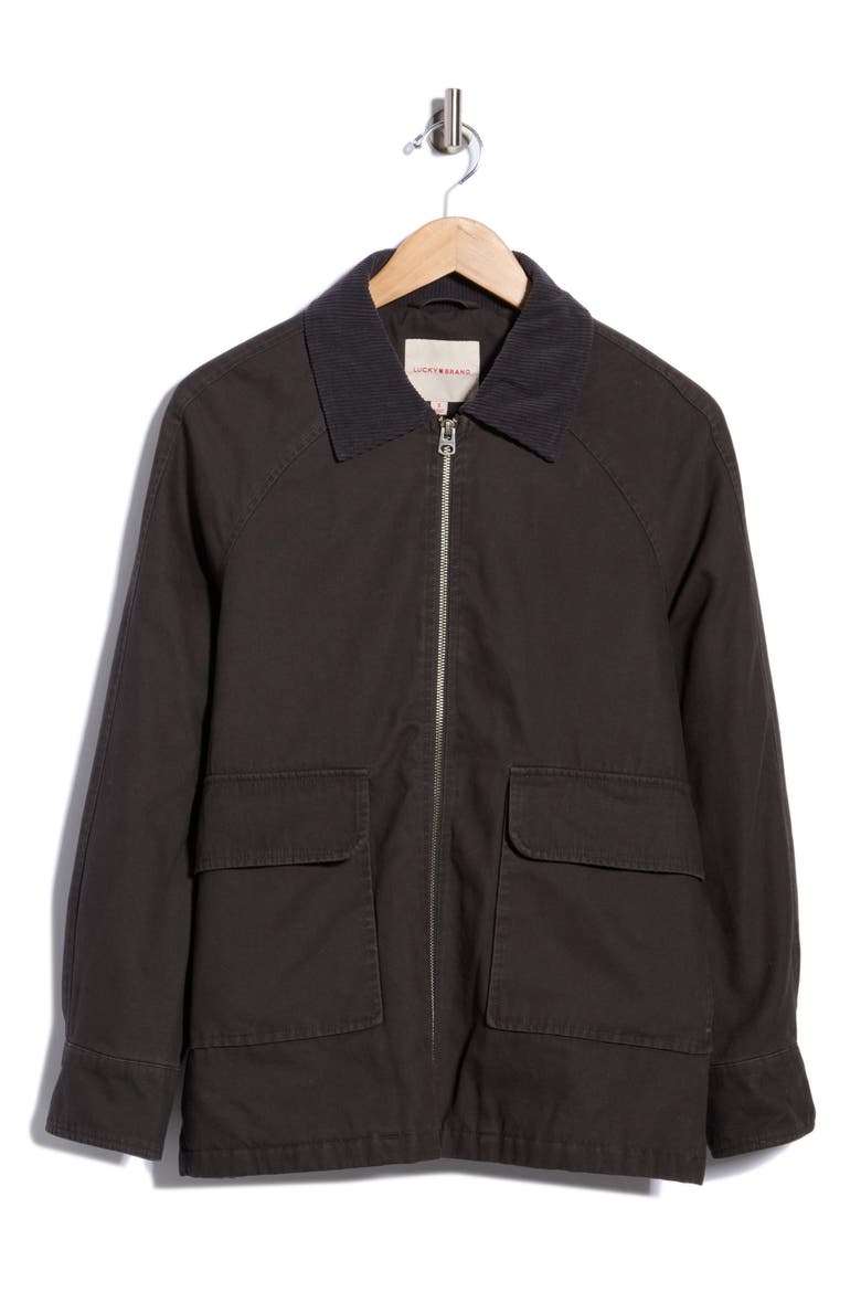 Zip Front Patch Pocket Barn Jacket, Alternate, color, GUNMETAL