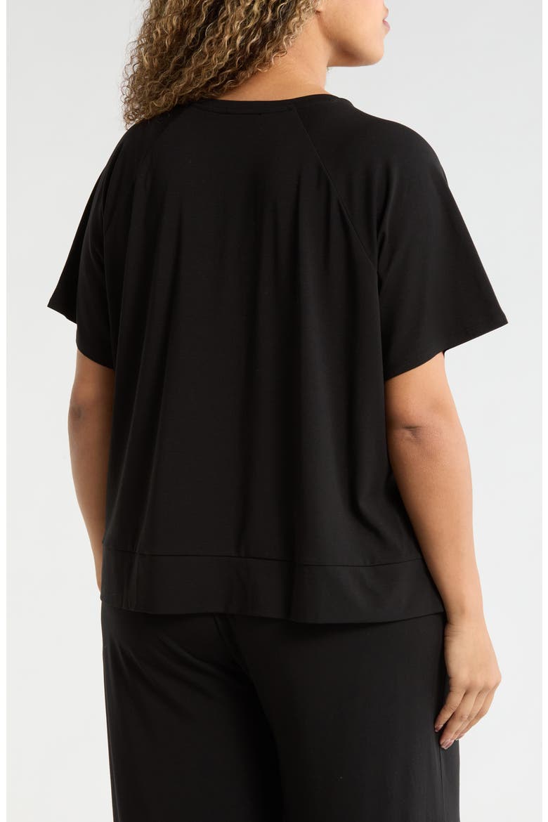Short Raglan Sleeve Crewneck T-Shirt, Alternate, color, BLACK