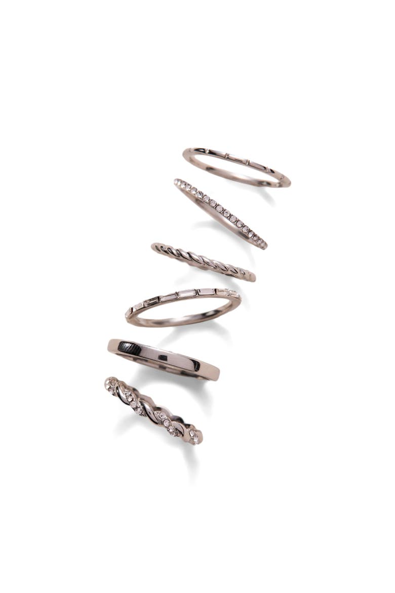 Baguette Stacking Ring Set of 3, Alternate, color, Silver