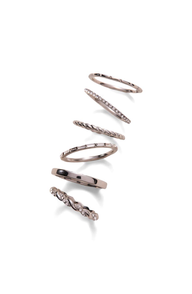 Alex and Ani Baguette Stacking Ring Set of 3, Alternate, color, Silver