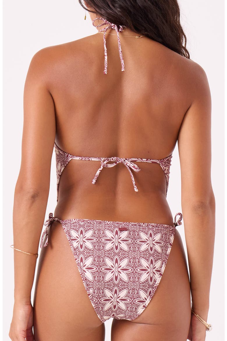 Batik Bloom Halter One-Piece Swimsuit, Alternate, color, PORT