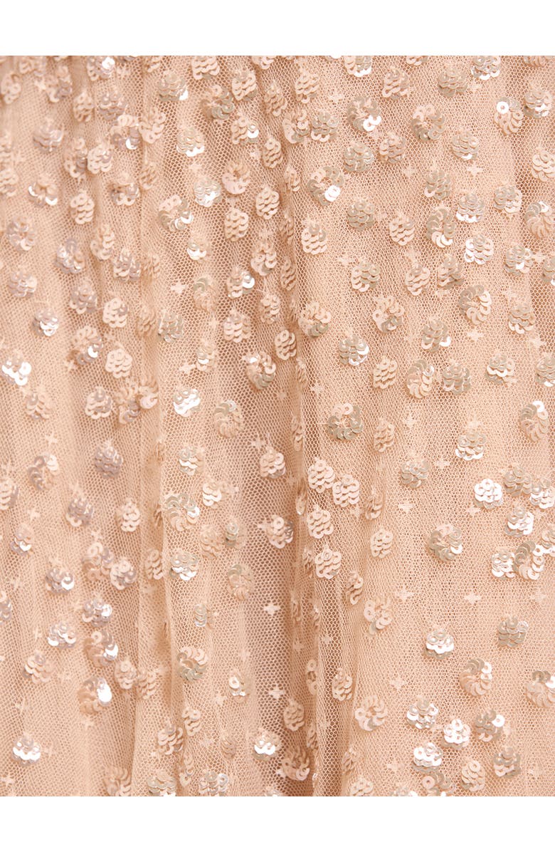 Needle & Thread Leila Dot V-neck Cape Ankle Gown, Alternate, color, Parchment