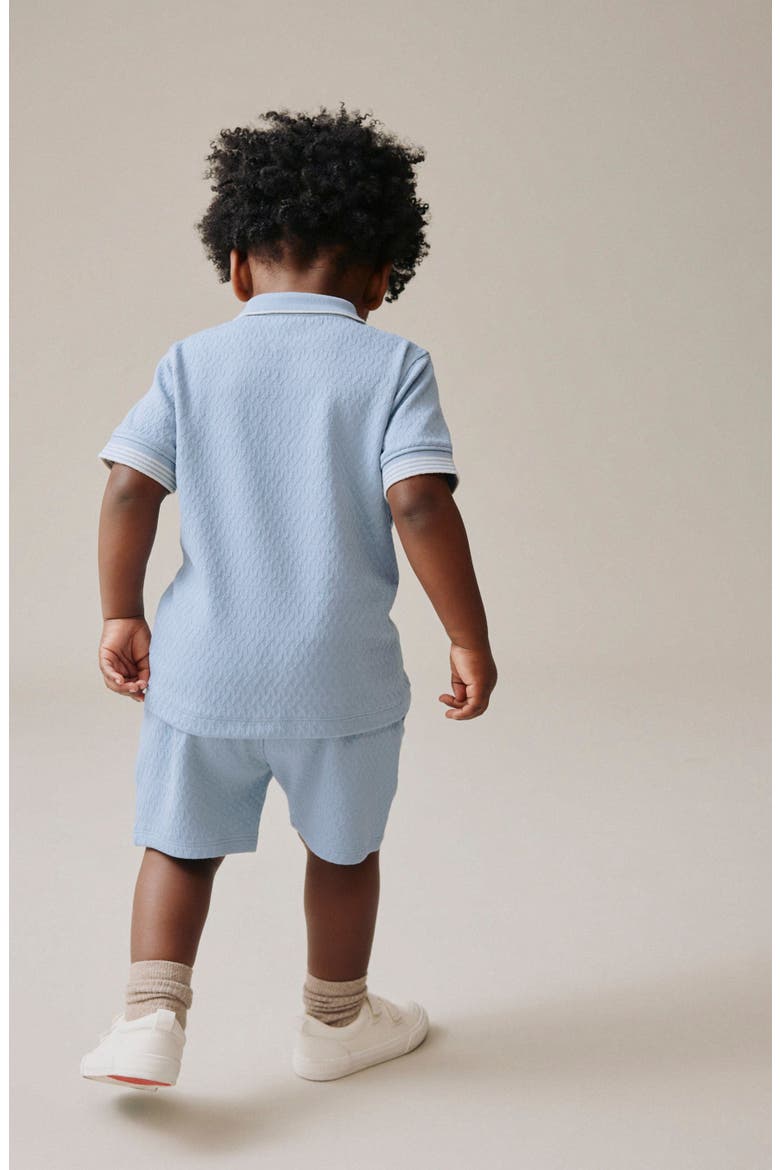 Kids' Core Quarter Zip Polo & Shorts Set, Alternate, color, BLUE