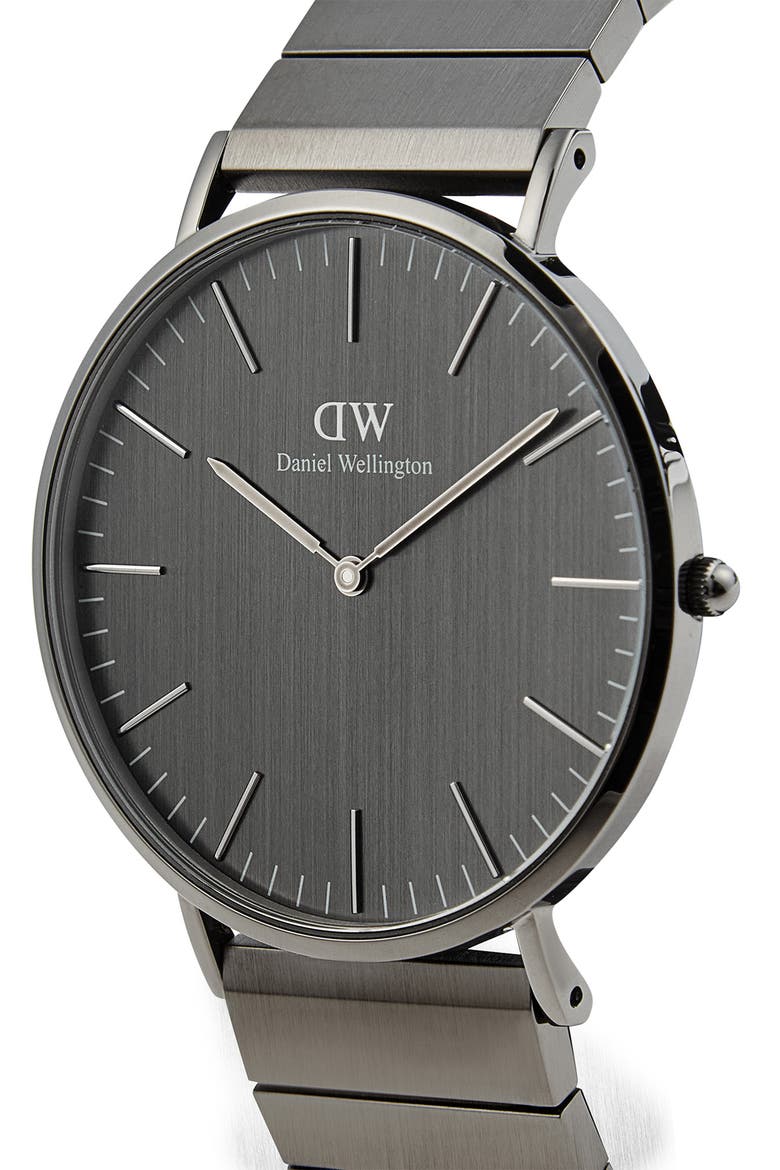 Classic Piano Link Bracelet Watch, 40mm, Alternate, color, GREY