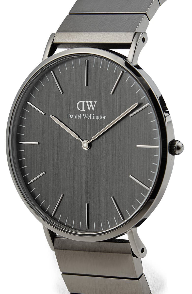 Daniel Wellington Classic Piano Link Bracelet Watch, 40mm, Alternate, color, Grey