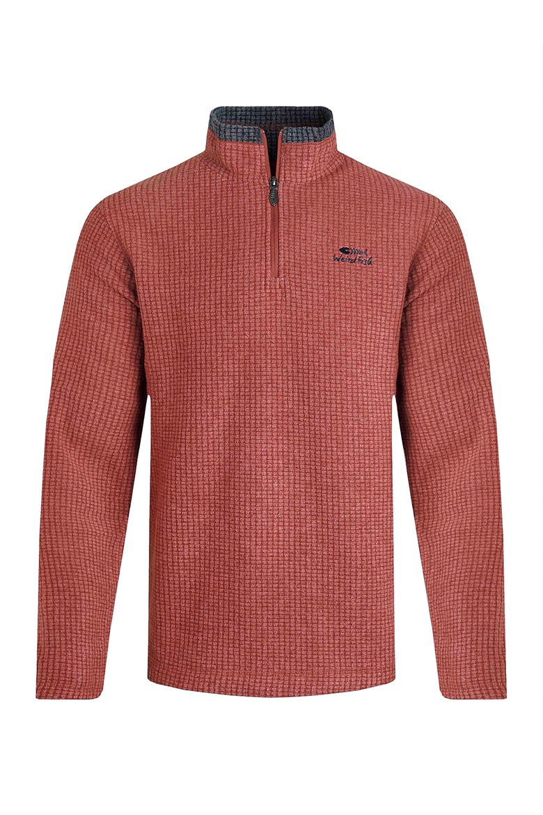 Newark 1/4 Zip Grid Fleece, Alternate, color, Paprika