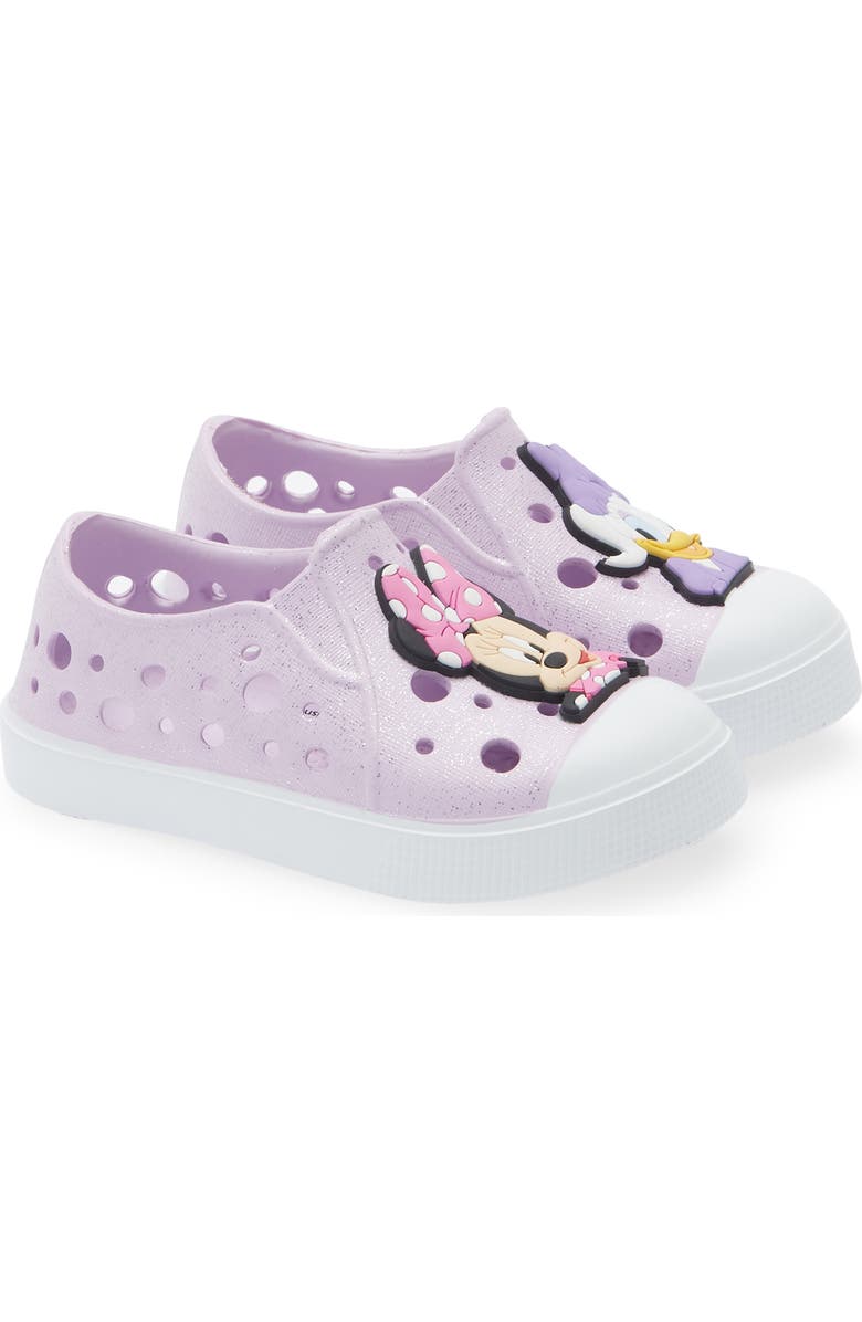 Harper Canyon Kids' Minnie & Daisy Mismatch Water Shoe, Main, color, Purple Glitter