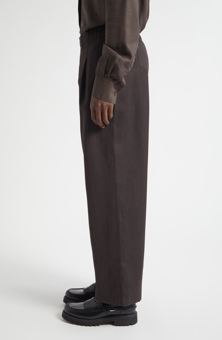 OUR LEGACY Leisure Pleated Virgin Wool Trousers, Alternate, color, Havana Bronw Chain Wool